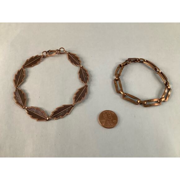 Solid Copper Bracelets, Set of Two - Picture 2 of 6
